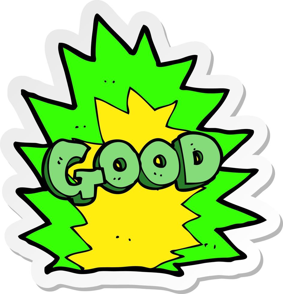 sticker of a cartoon explosion good symbol vector