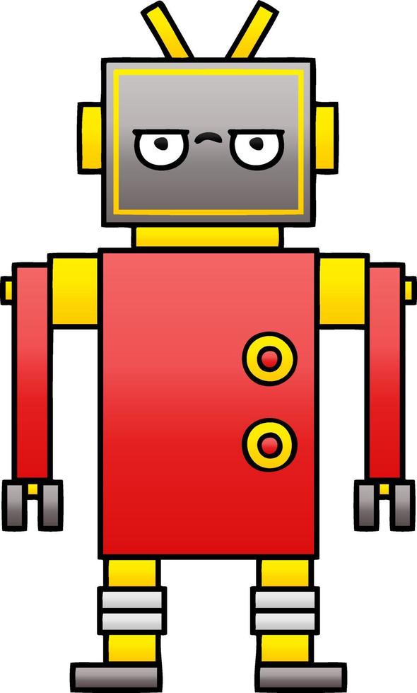 gradient shaded cartoon annoyed robot vector