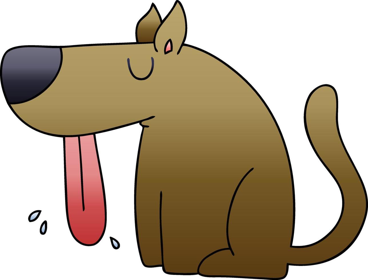 quirky gradient shaded cartoon dog vector