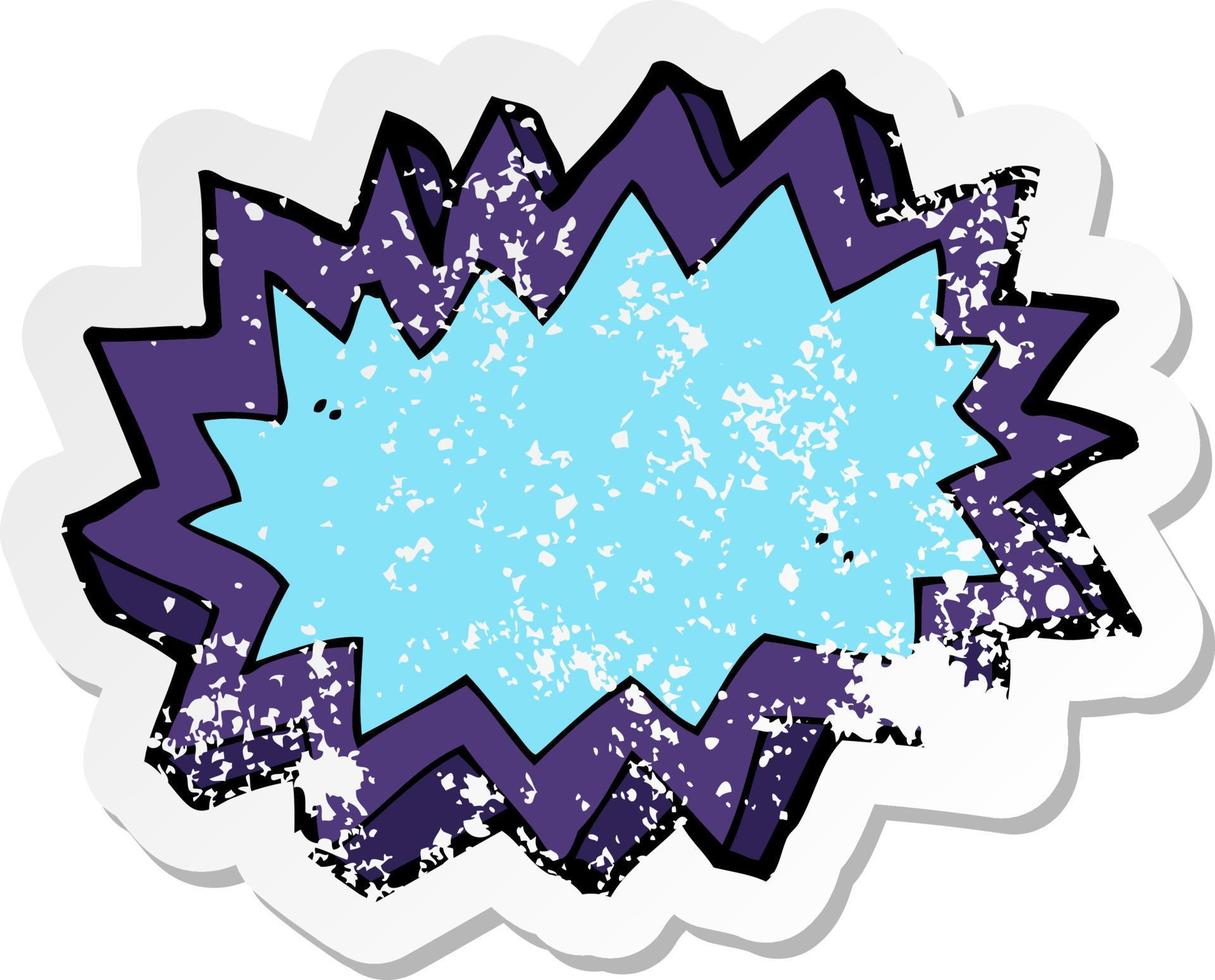 pegatina retro angustiada de un símbolo de explosión de dibujos animados vector