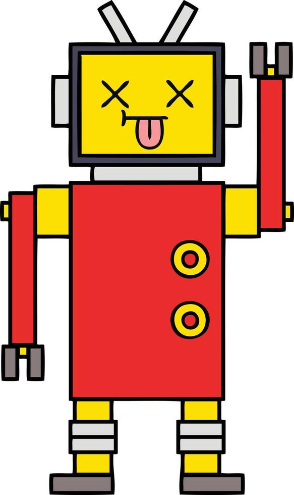 cute cartoon robot vector