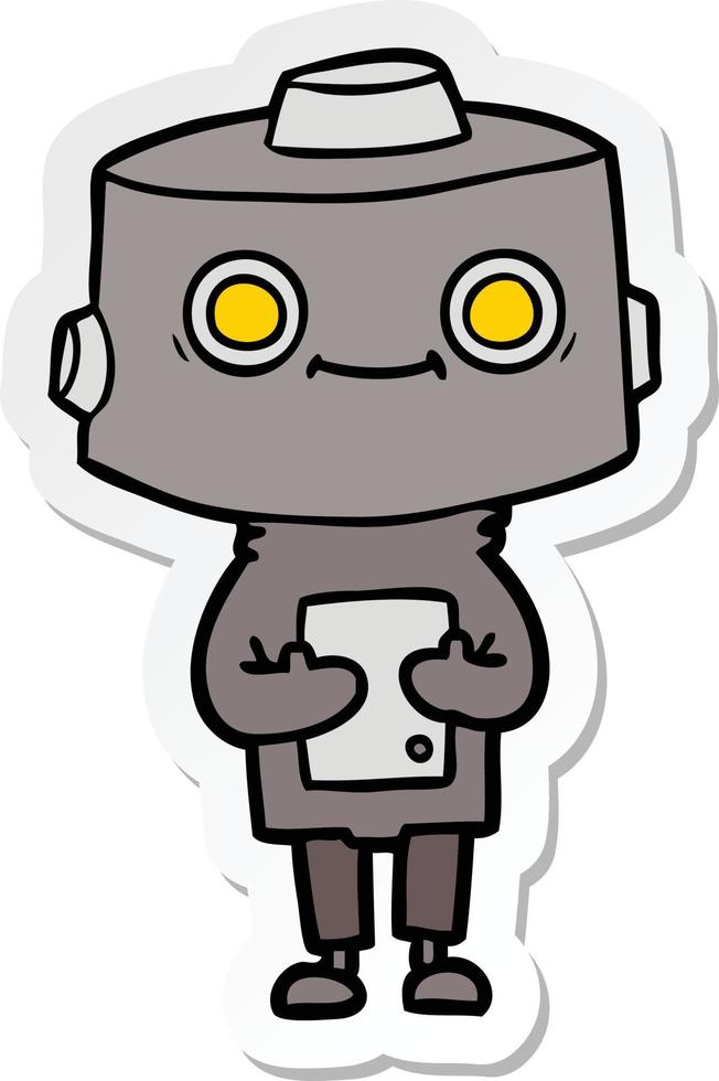 sticker of a cartoon robot vector