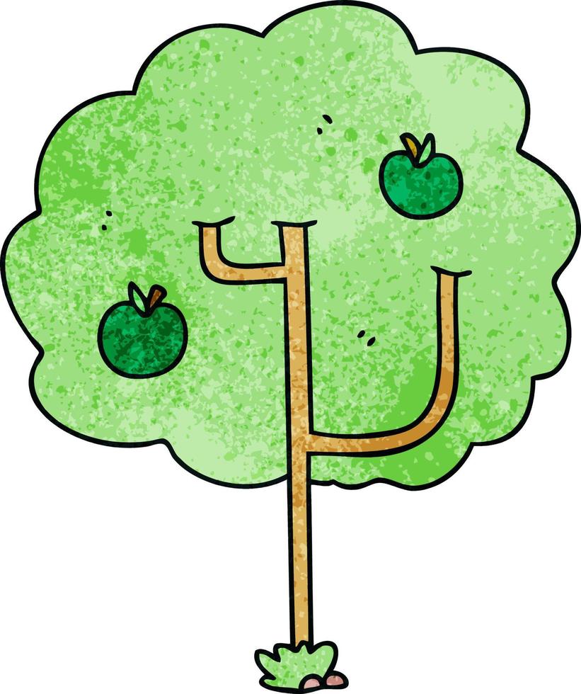 quirky hand drawn cartoon tree vector