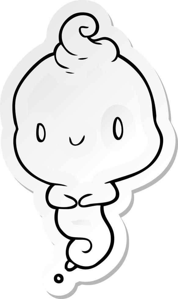 sticker of a cartoon ghost vector