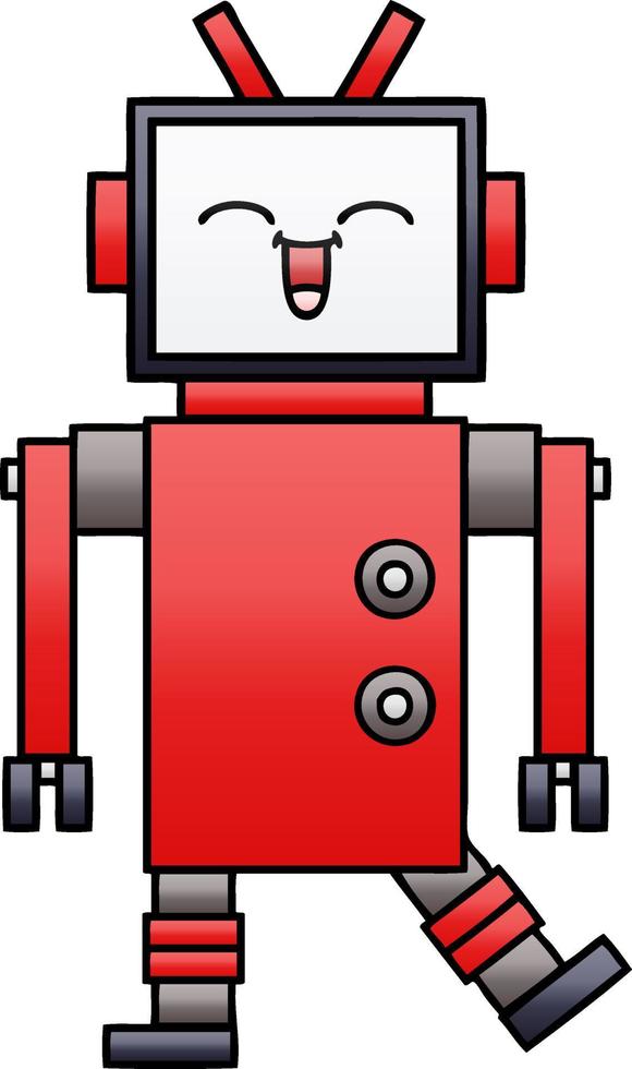 robot de dibujos animados sombreado degradado vector