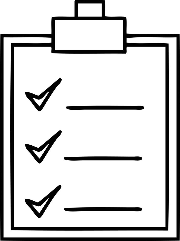 line drawing cartoon check list vector