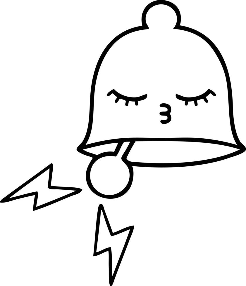 line drawing cartoon ringing bell vector