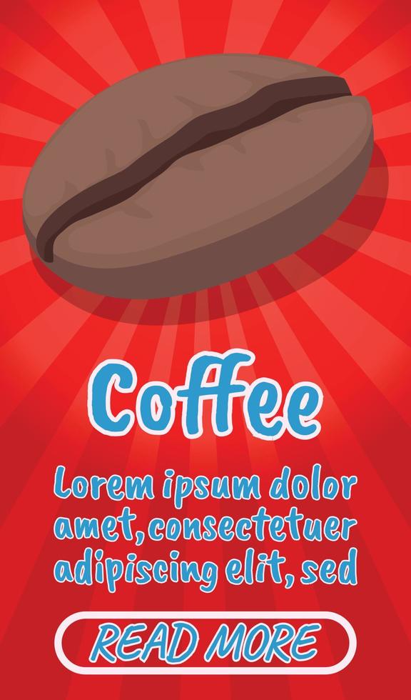 Coffee concept banner, comics isometric style vector