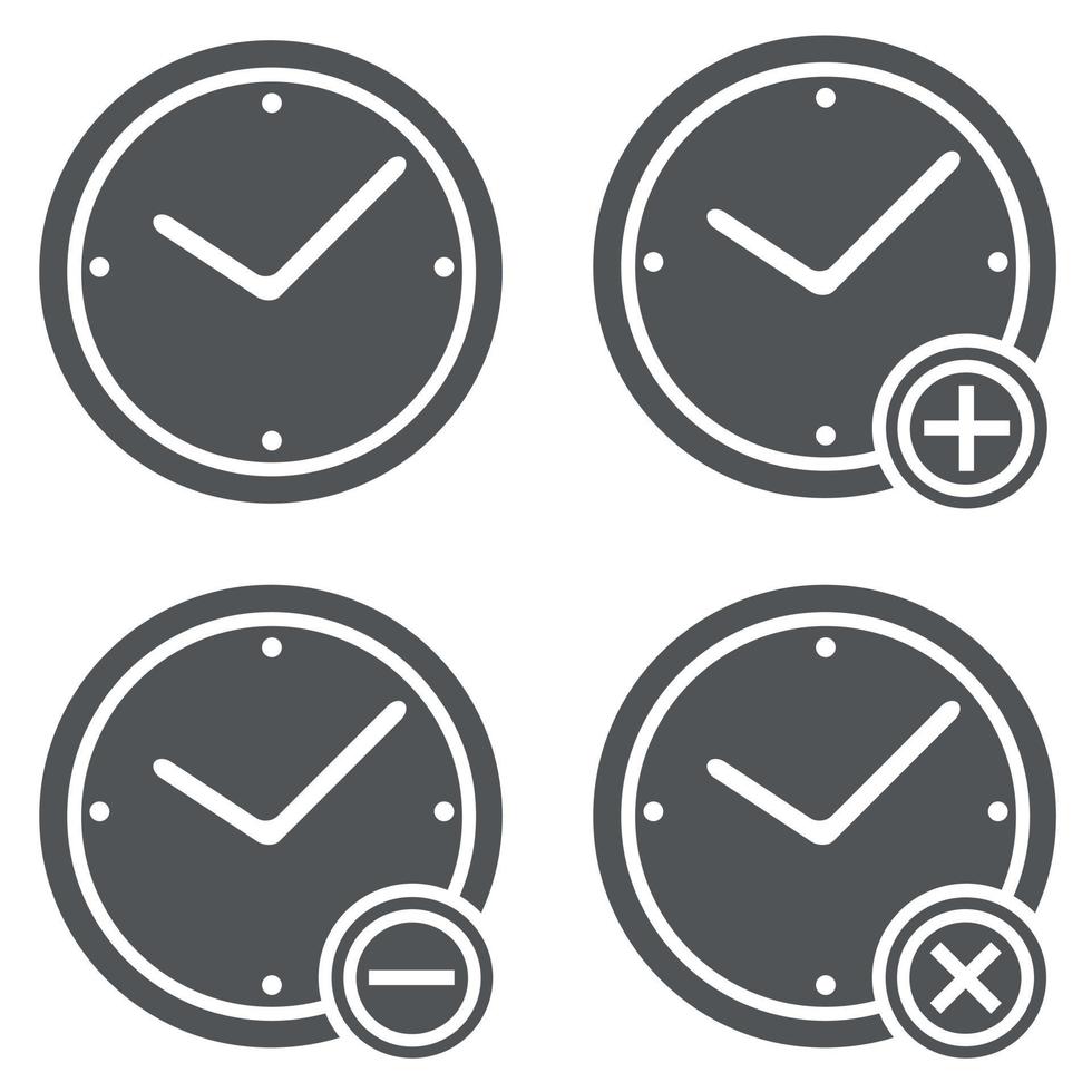 Clock icon set vector simple