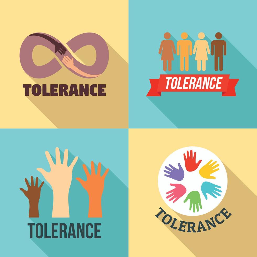 Tolerance logo set, flat style vector