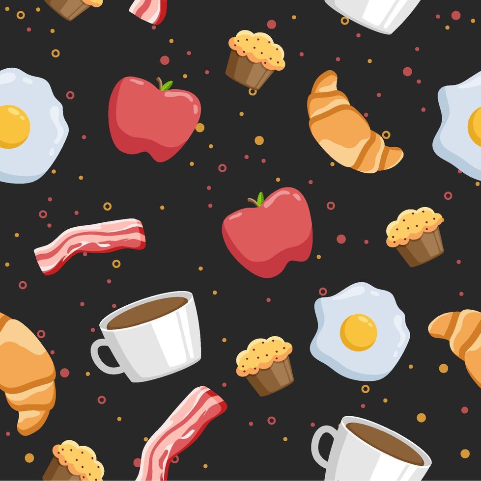 fondo de desayuno de patrones sin fisuras vector