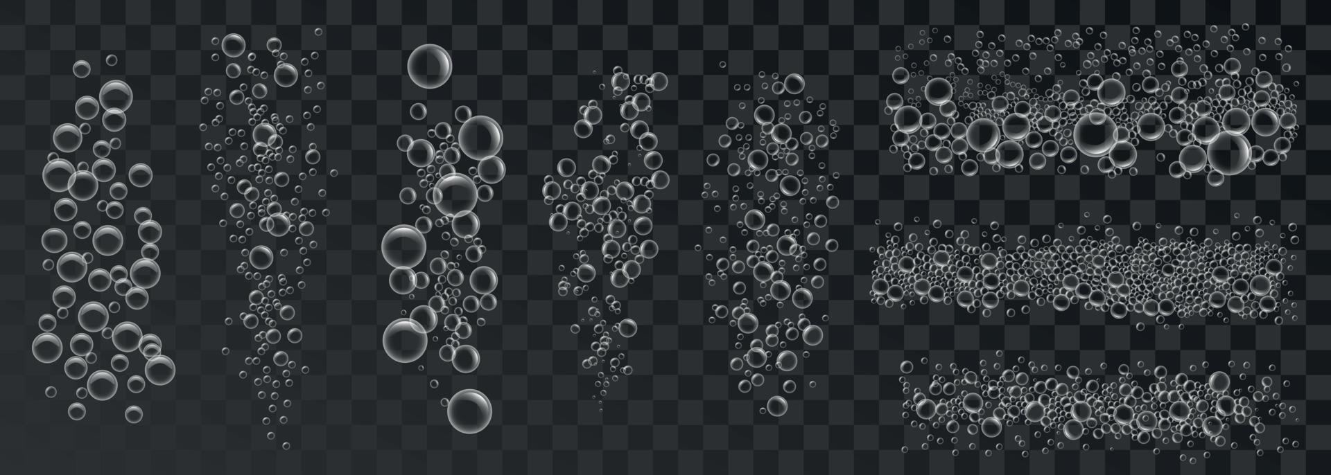 Foam bubble set concept background, realistic style vector