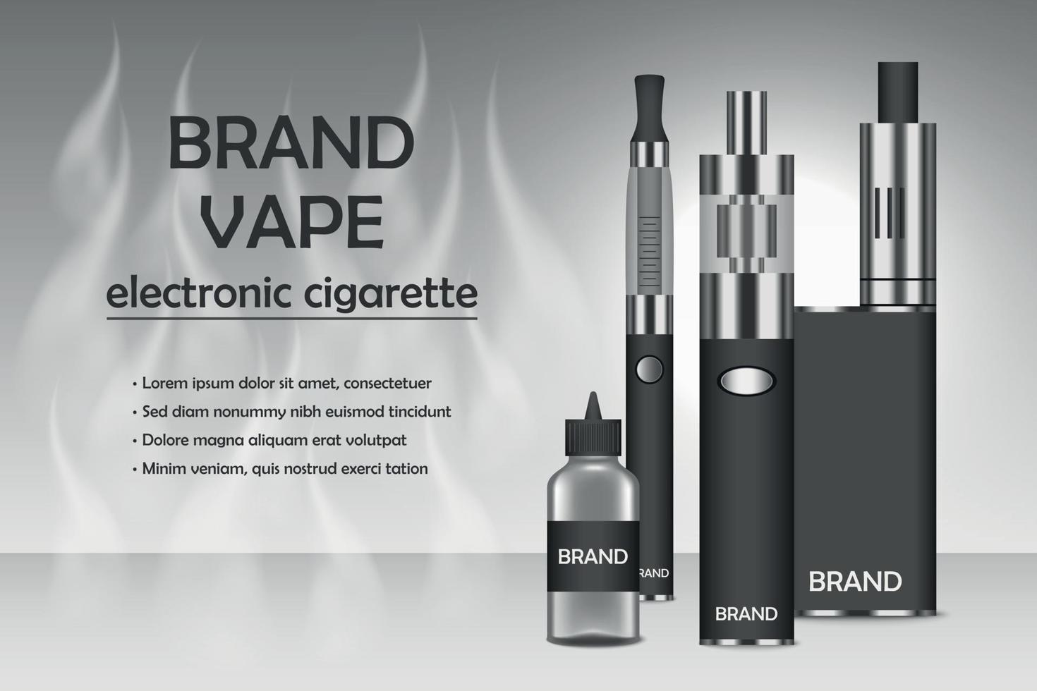 Vapor electronic cigarette concept background, realistic style vector