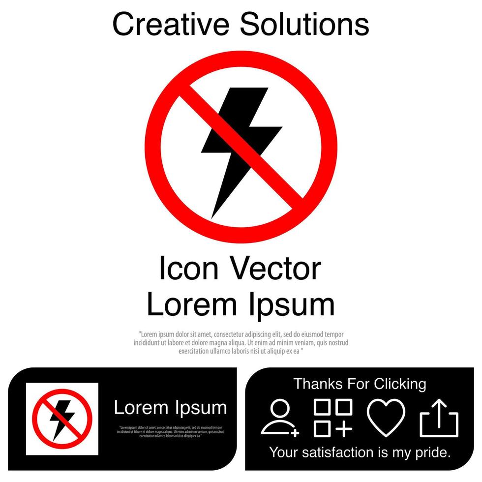 No Lightning Icon EPS 10 vector