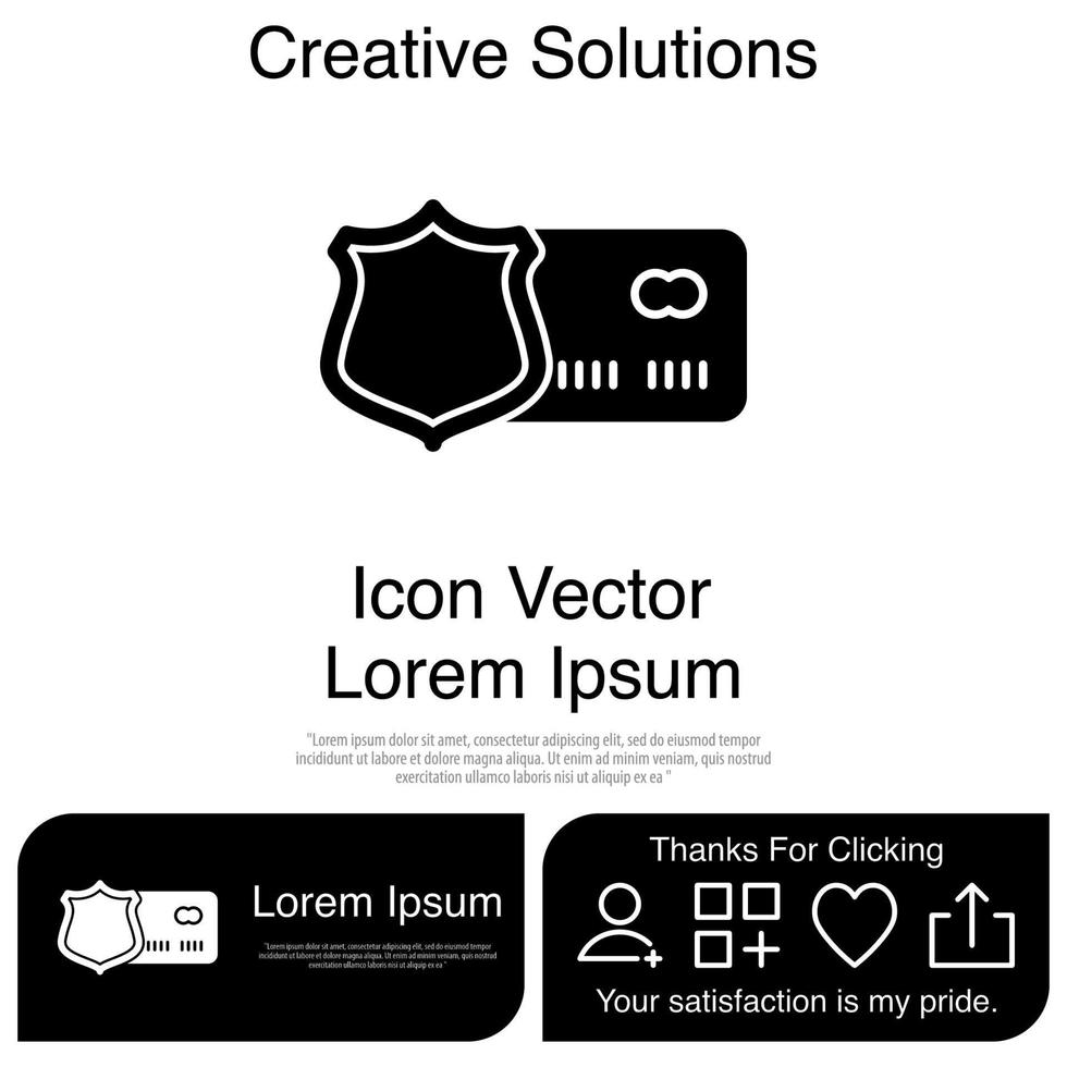 Credit Card With Shield Icon EPS 10 vector