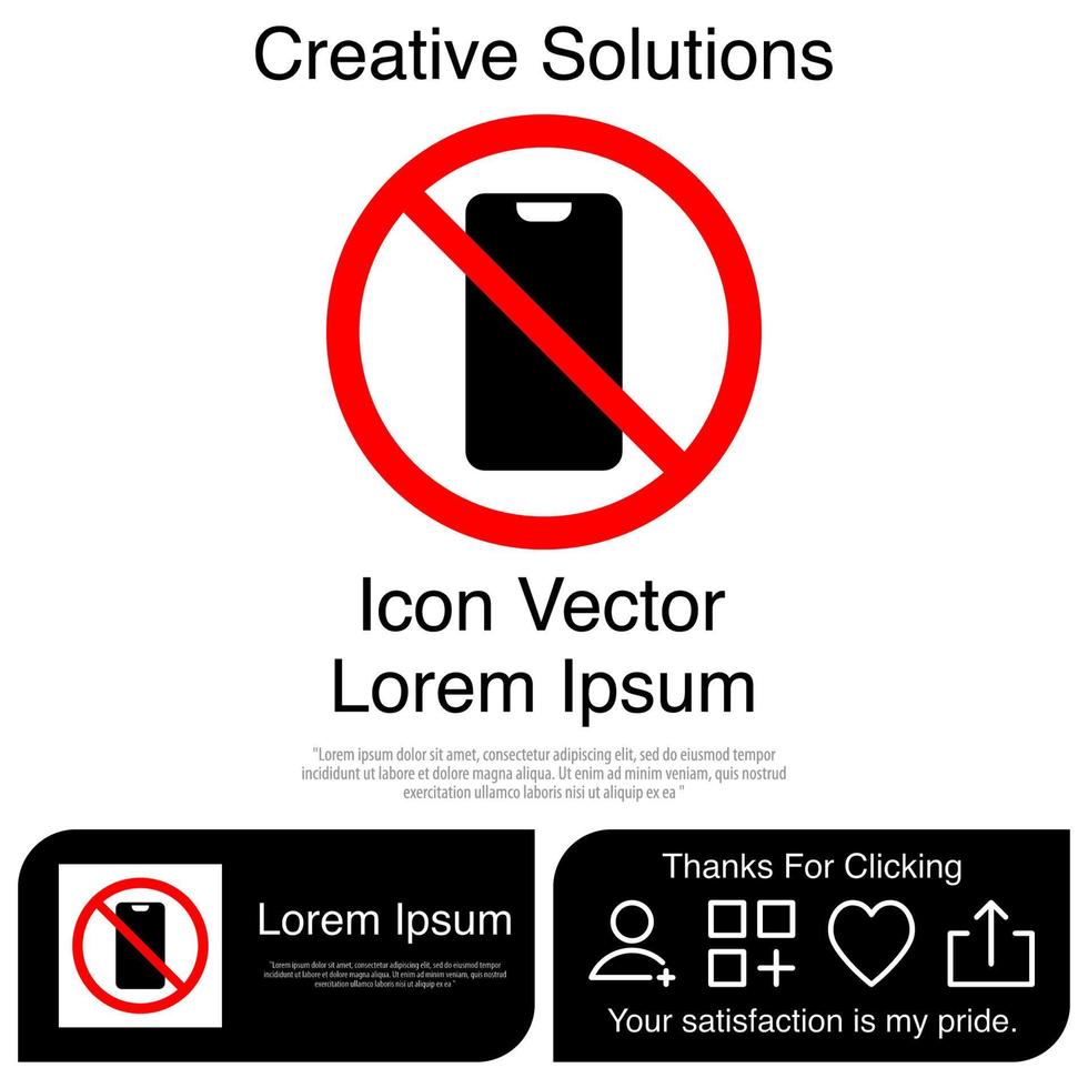 No Mobile Phone Icon EPS 10 vector