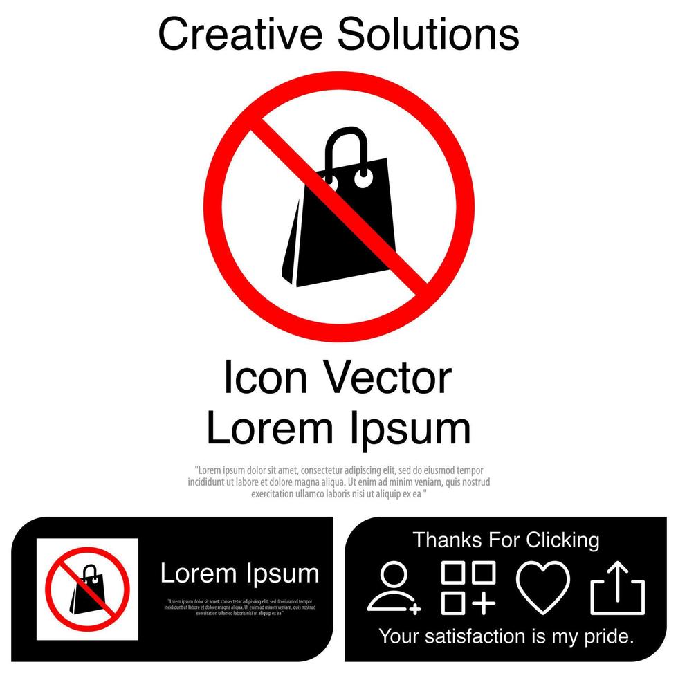 No Shopping Bag Icon EPS 10 vector