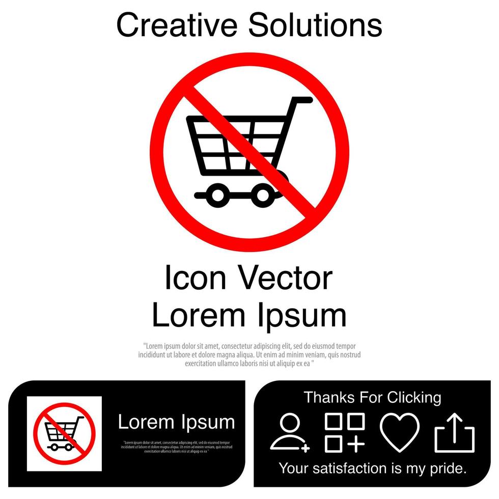 No Trolley Icon EPS 10 vector