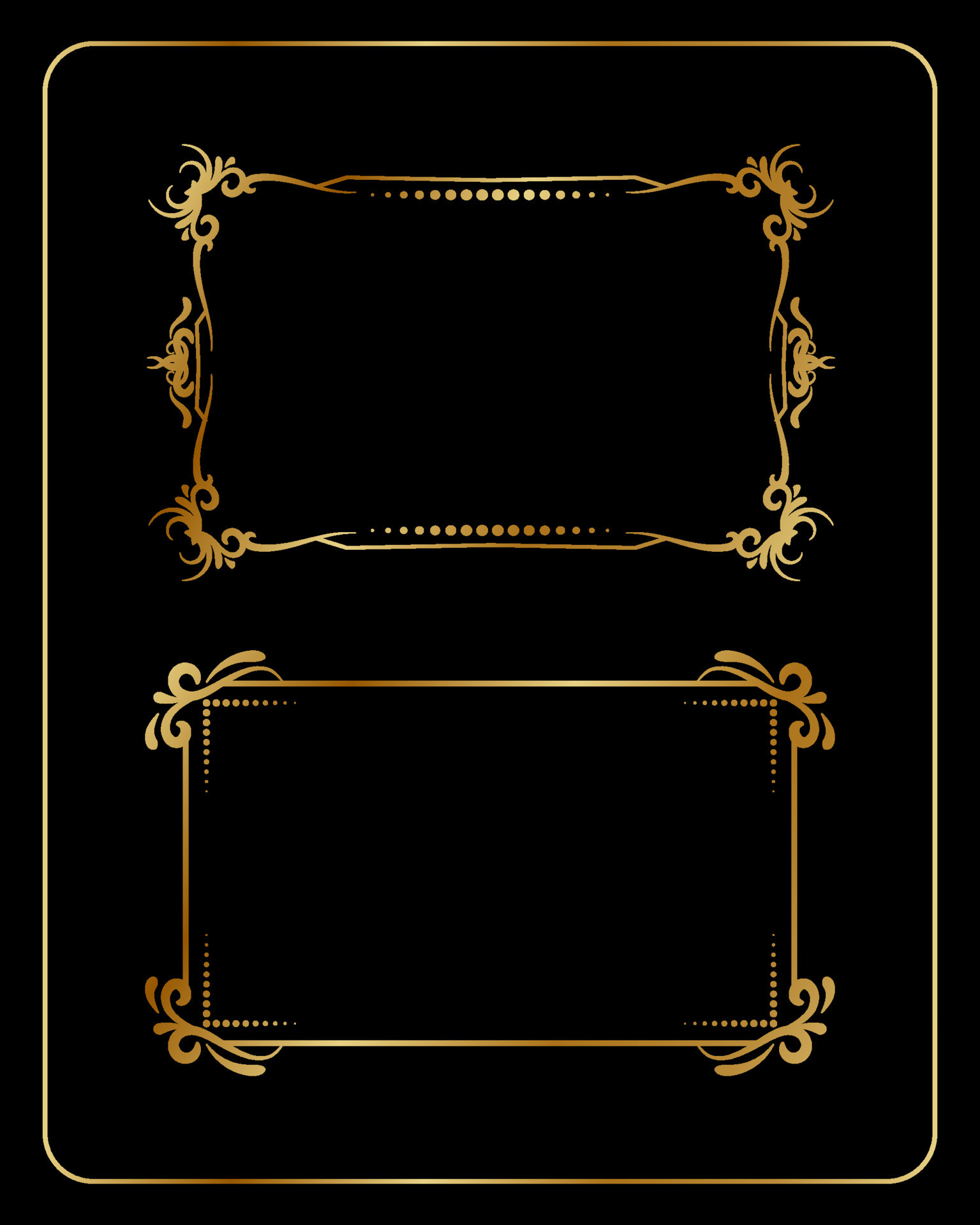 Vintage frame rectangular shape in gold color design vector 8791271