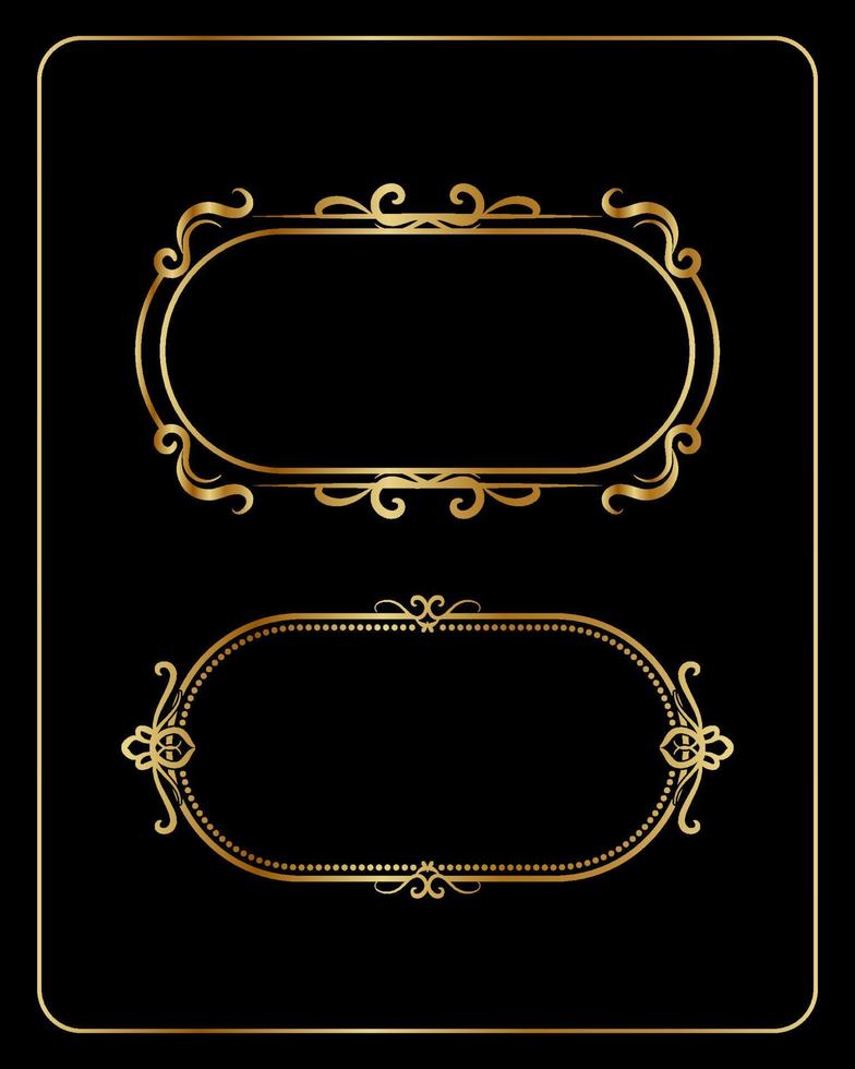 marco vintage, forma ovalada con color dorado, diseño vectorial vector