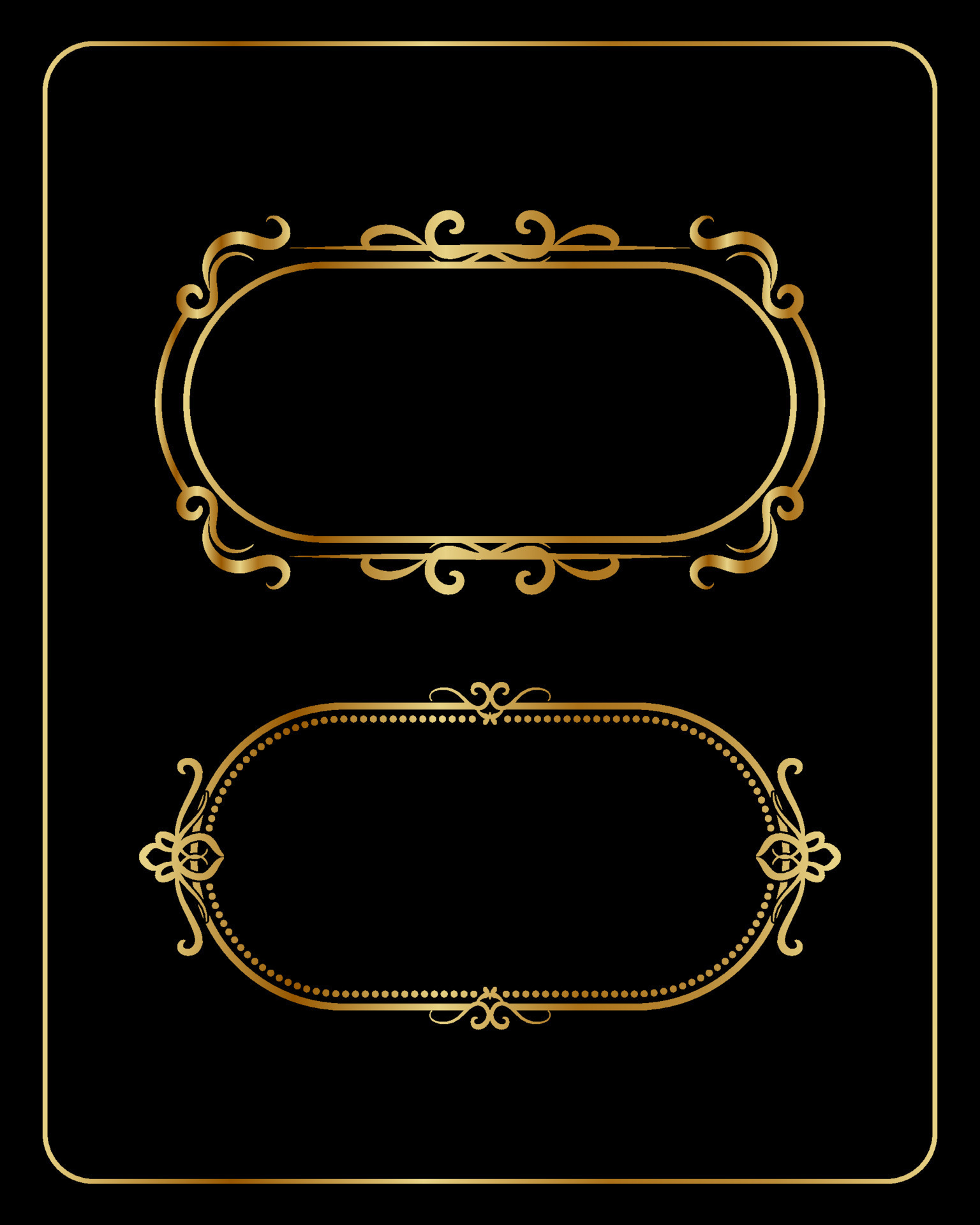 vintage frame oval shape with gold color vector design 8791273