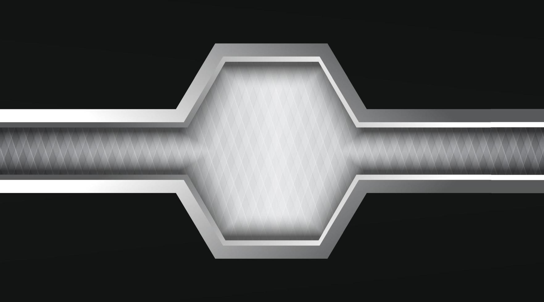 fondo abstracto, hexagonal con líneas plateadas vector
