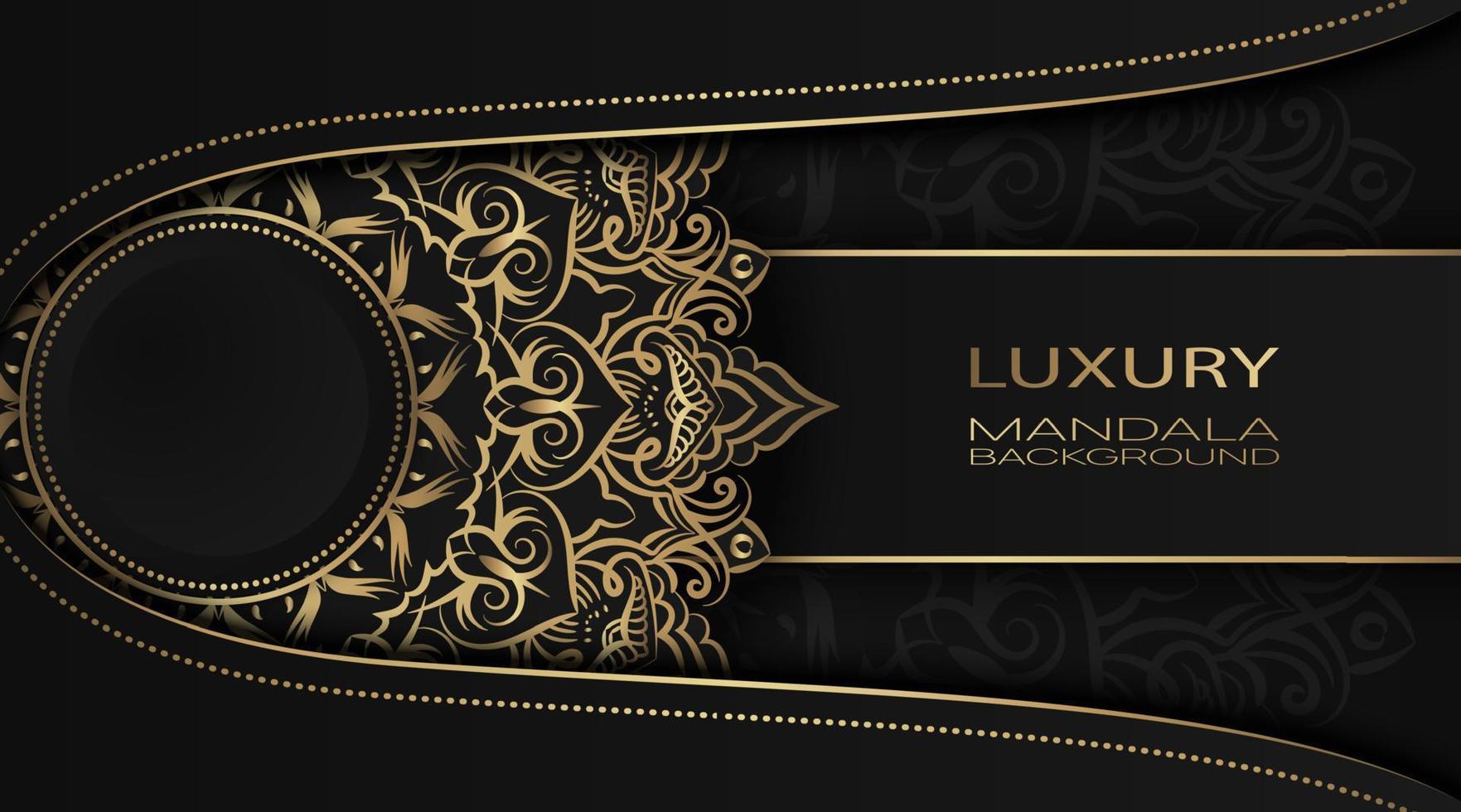 luxury mandala background, elegant black and gold vector