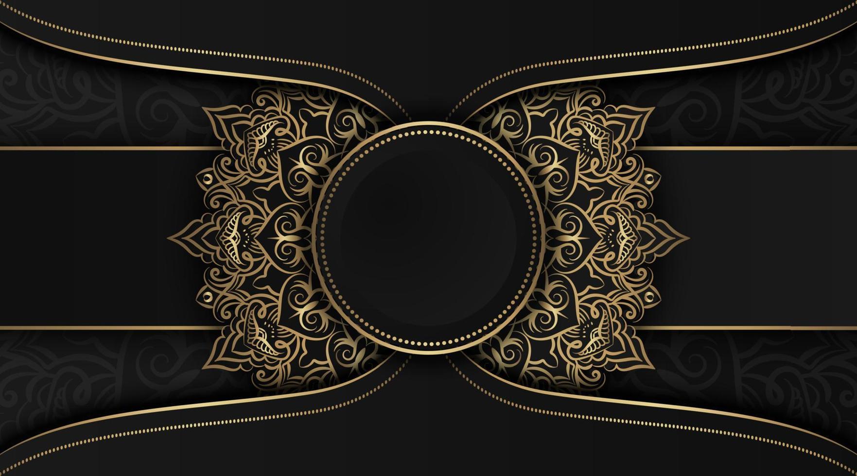 luxury background golden mandala round decoration vector