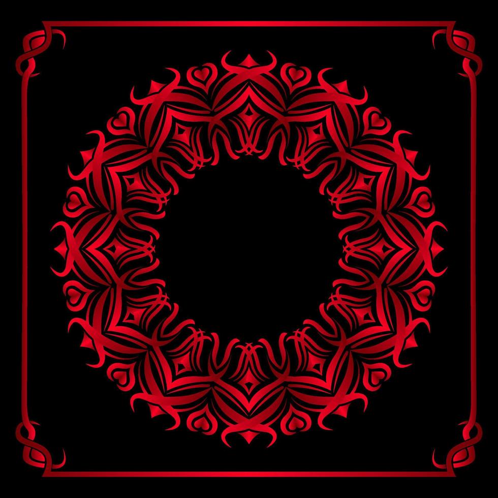 vector mandala, red color gradation