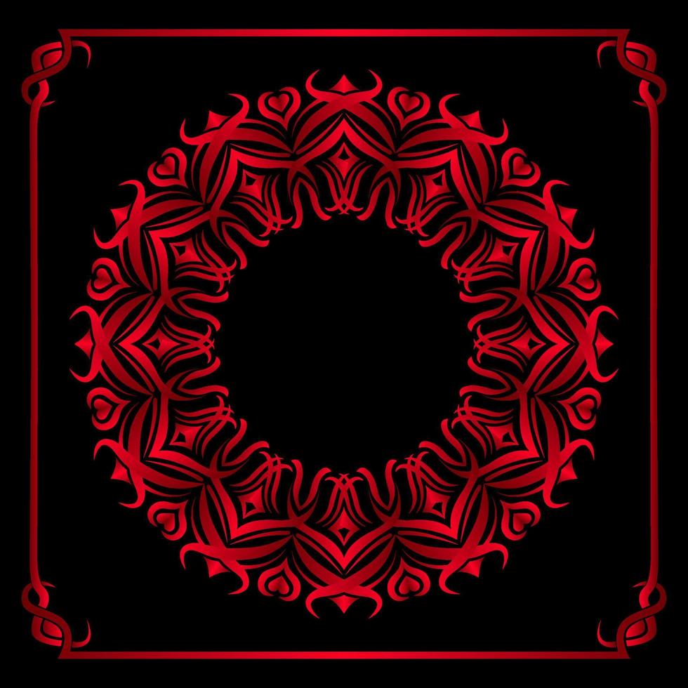 mandala vectorial, gradación de color rojo vector