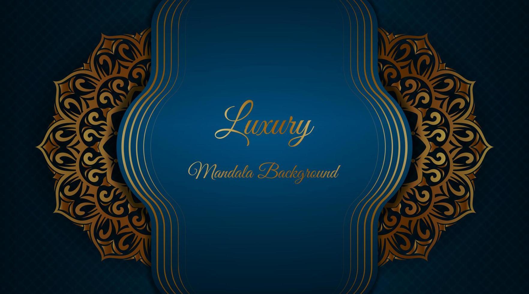 luxury background, turquoise with golden mandala vector