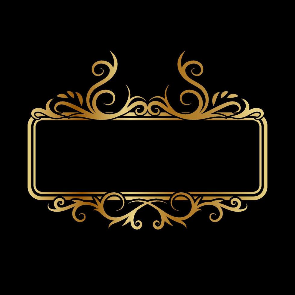 elegant vintage frame, gold border, vector ornament