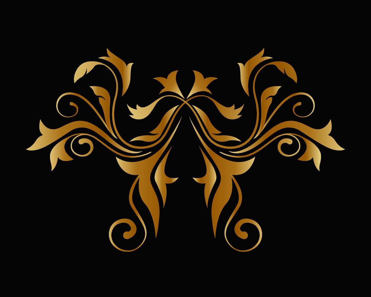 vector floral ornament, gold decoration