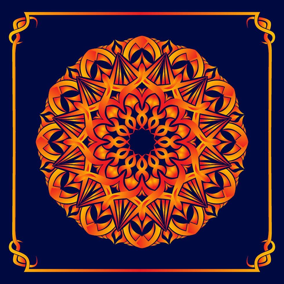vector mandala, yellow and orange gradient
