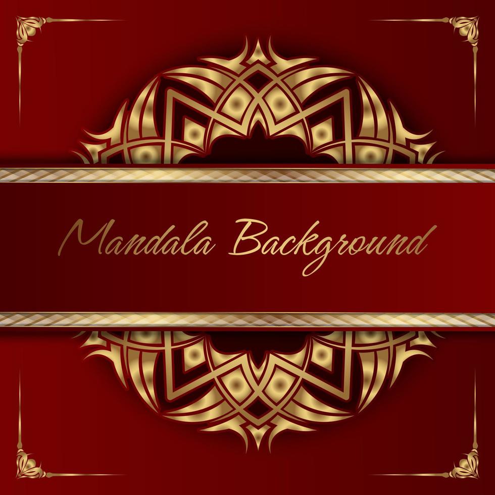 mandala background, round decoration with vintage corners vector