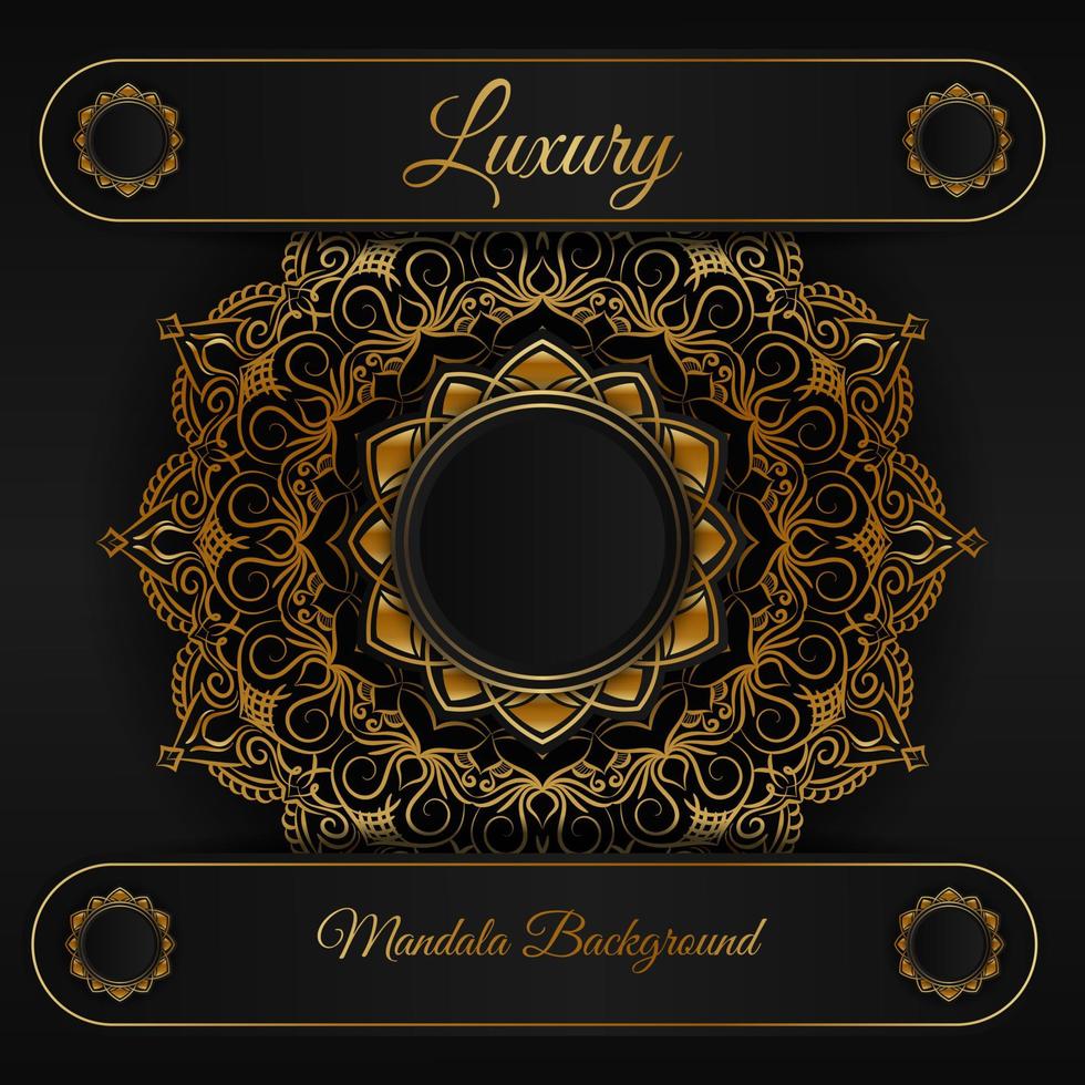 vector background, with golden mandala, dark luxury