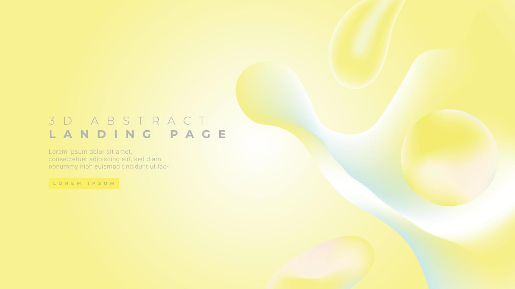 Liquid color background design. Modern gradient yellow fluid landing page. Gradient shapes composition. Futuristic design banner vector