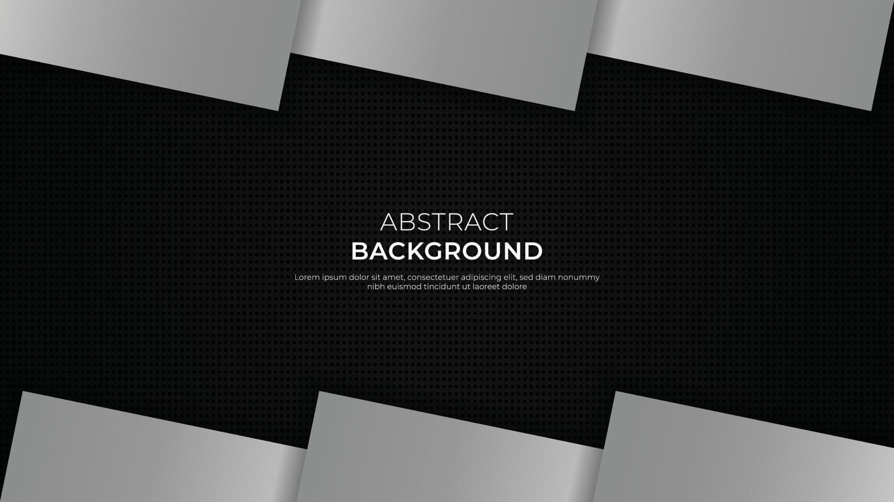 Abstract background of black silver. Dark space with gray metal, halftone gradient. Luxury vector illustration