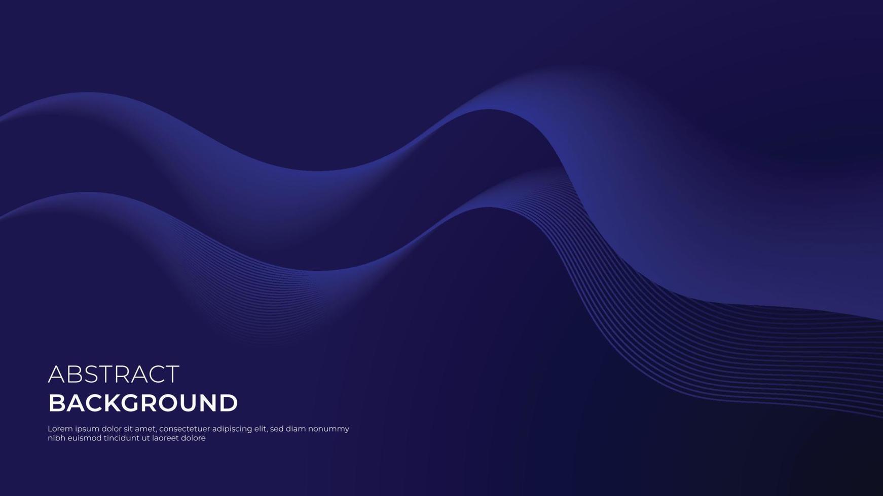 Abstract blue background of flow curves. Fluid gradient dynamic composition. Smooth and soft vector illustration