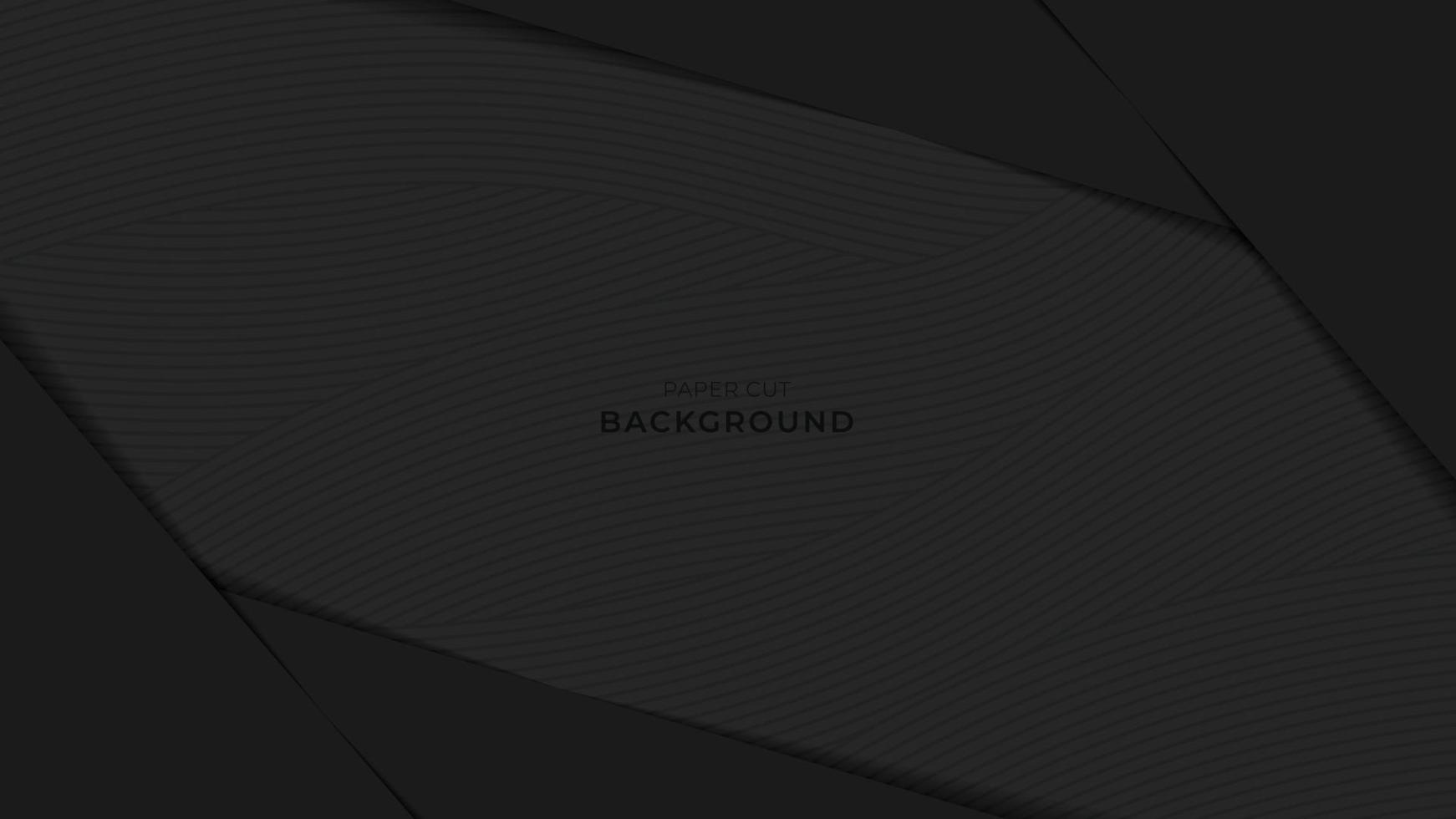 Black abstract overlap background, papercut effect. Texture with diagonal lines. Vector illustration