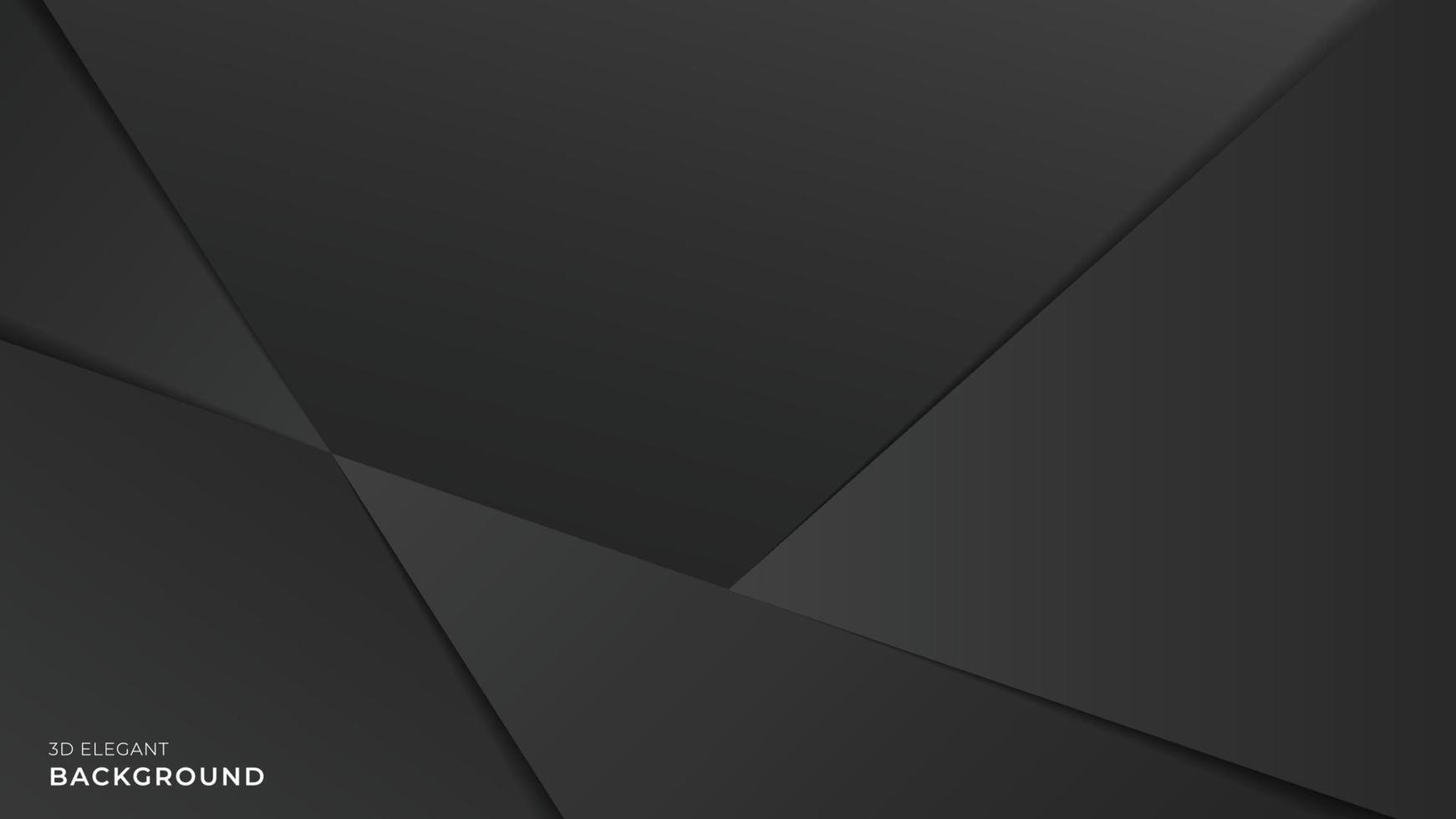 Realistic black triangle vector background. Overlap gradient dark layer with shadow, premium concept. Vector illustration