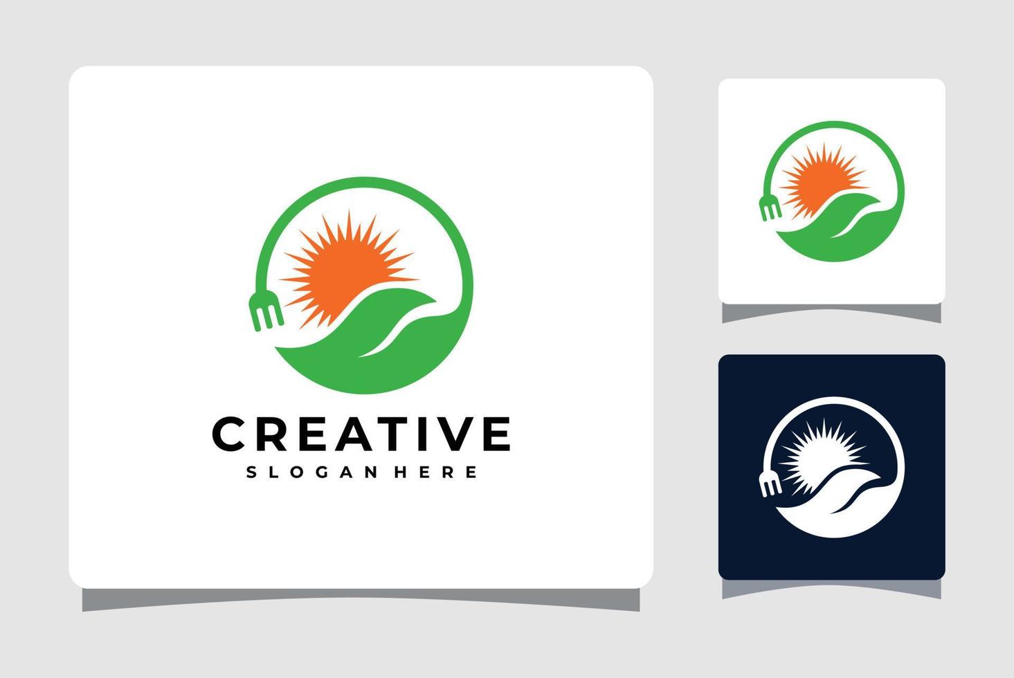 Sun Leaf Energy Logo Template Design Inspiration vector