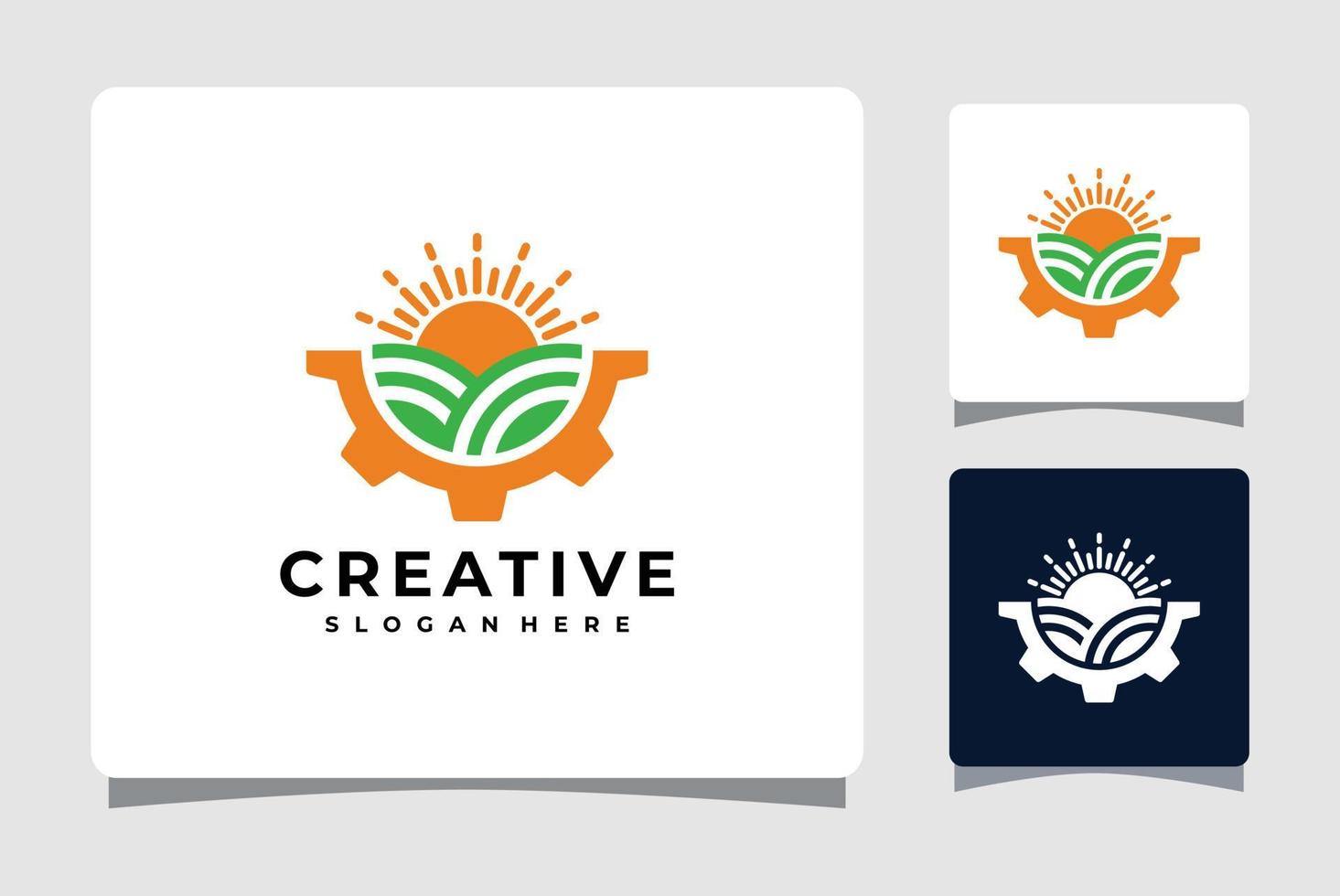 inspiración de diseño de plantilla de logotipo de servicio de campo de granja natural vector