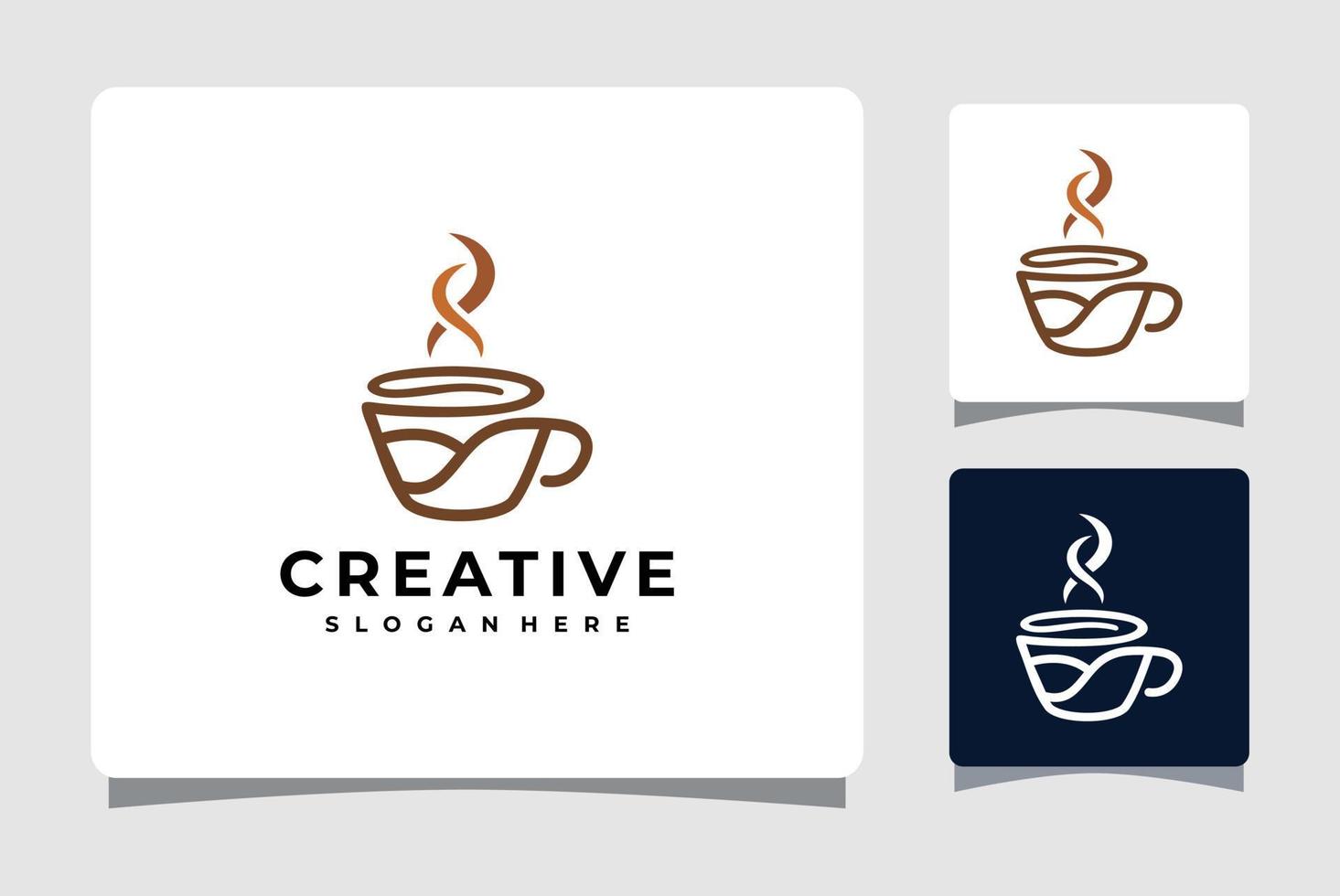 inspiración para el diseño de la plantilla del logotipo del cachorro de café vector