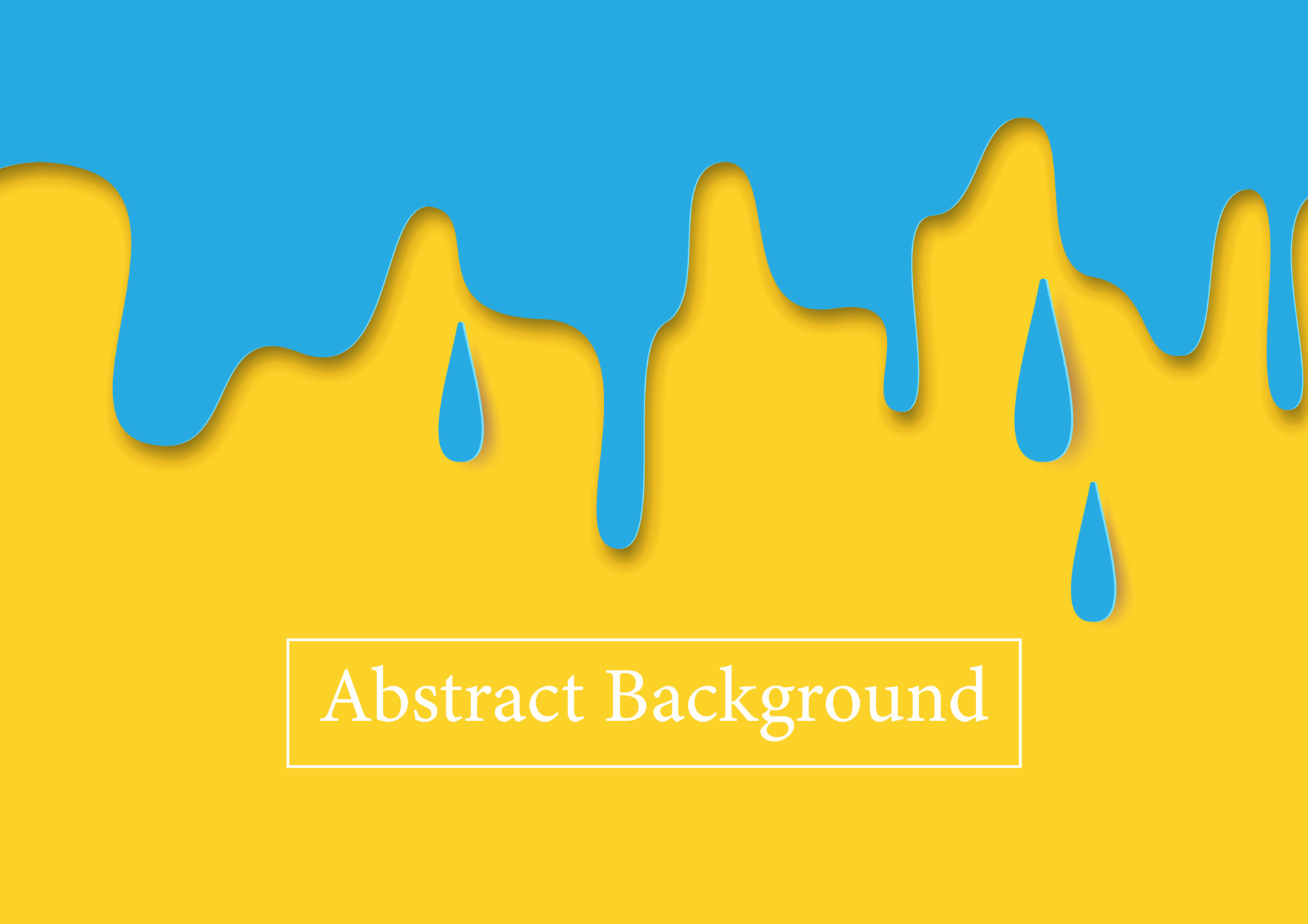 Blue color drop on yellow background with white abstract background