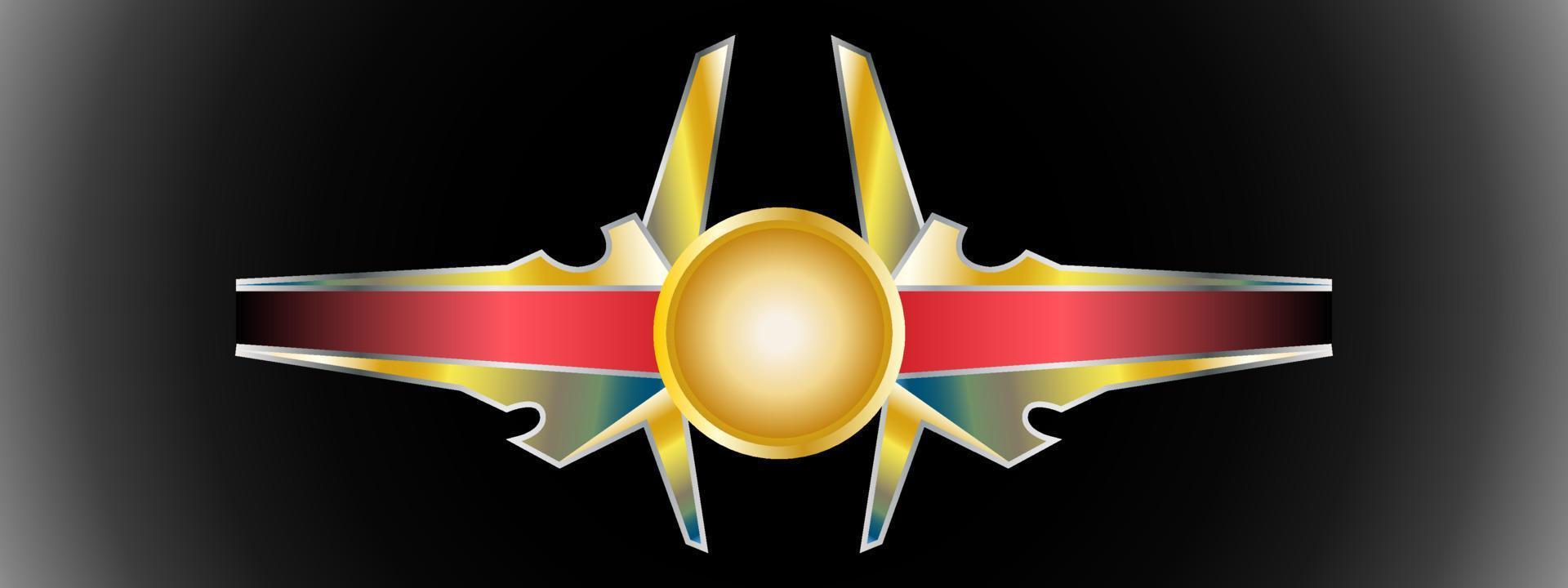 luxury golden emblem for game notification vector