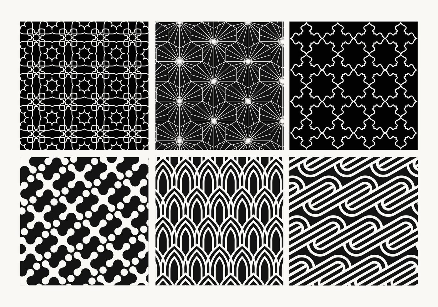 conjunto de diseño de fondo de patrones geométricos sin fisuras. colección de patrón de arte de línea abstracta para papel tapiz vector