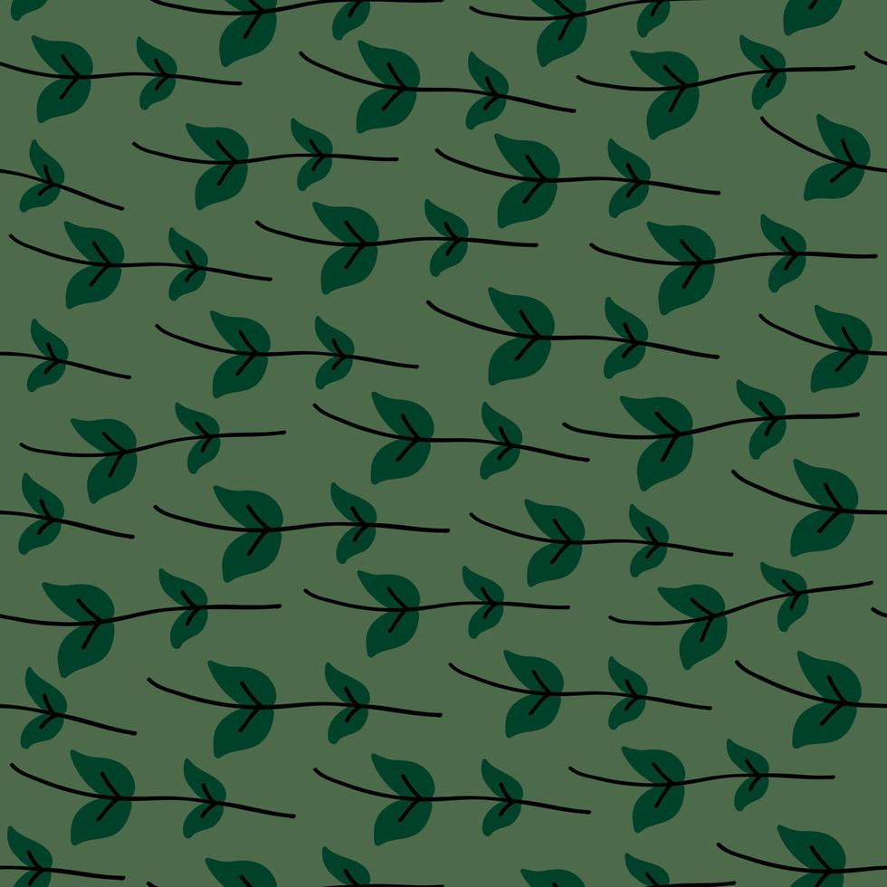 Cute botanical pattern. Seamless background in doodle style vector