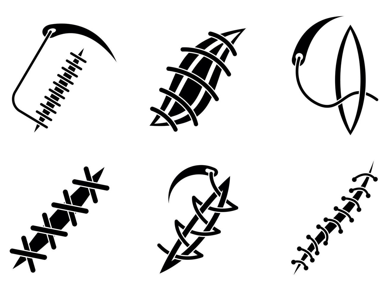 Suture icons set, simple style vector