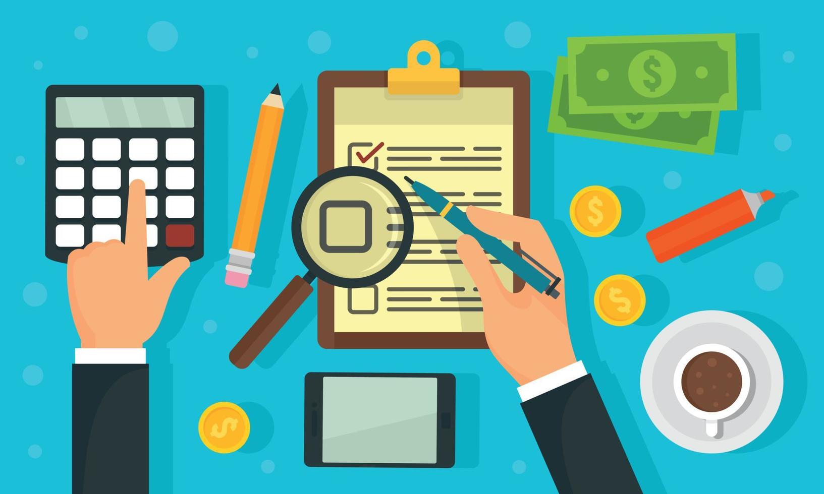 Corporate governance concept background, flat style vector